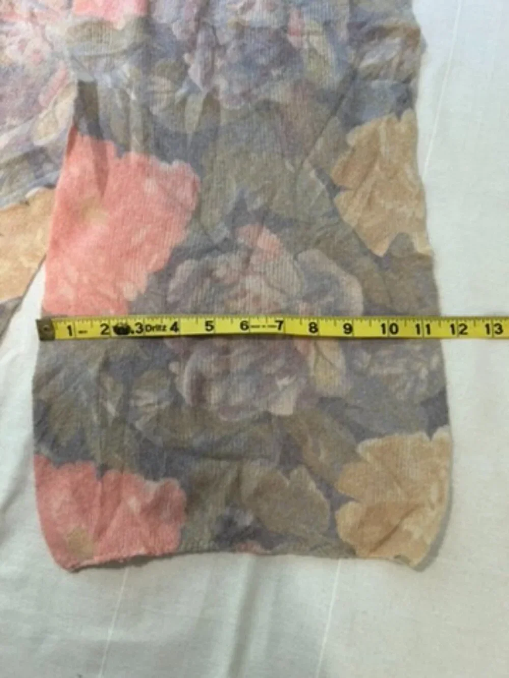 Pastel Flower Print Angora Scarf